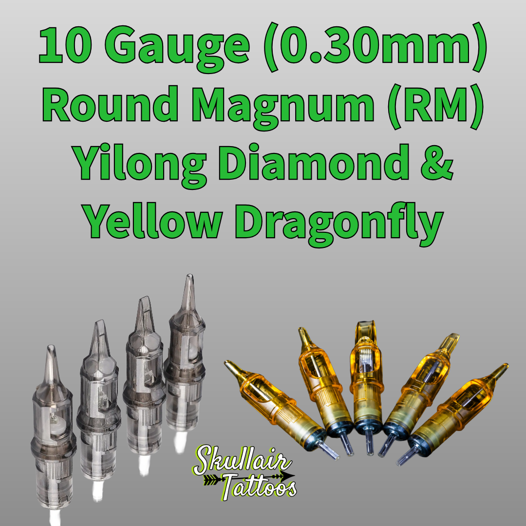 10G (0.30mm) Round Magnums — Yilong Diamond & Yellow Dragonfly