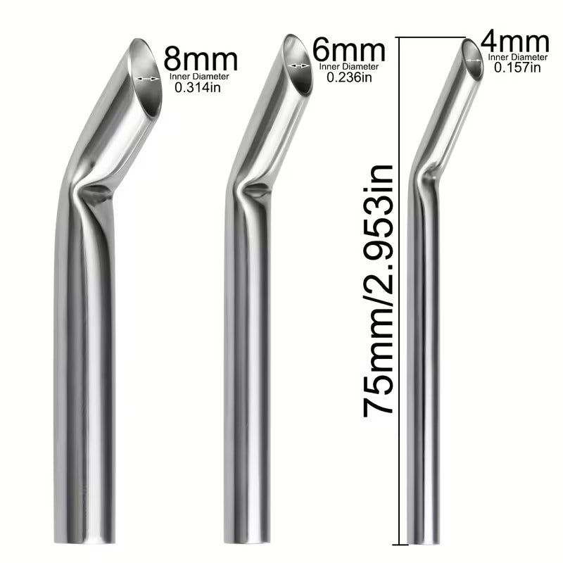 Curved Stainless Steel Piercing Receiving Tube – 6mm Inner Diameter (1pc)