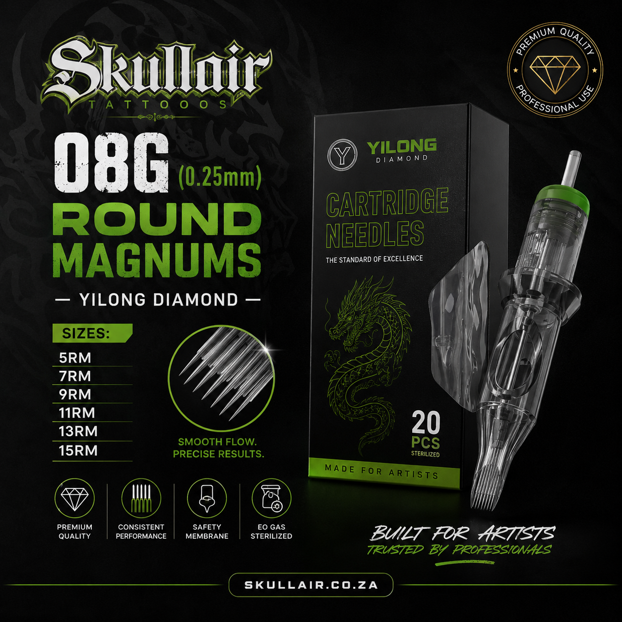 08G (0.25mm) Round Magnums — Yilong Diamond
