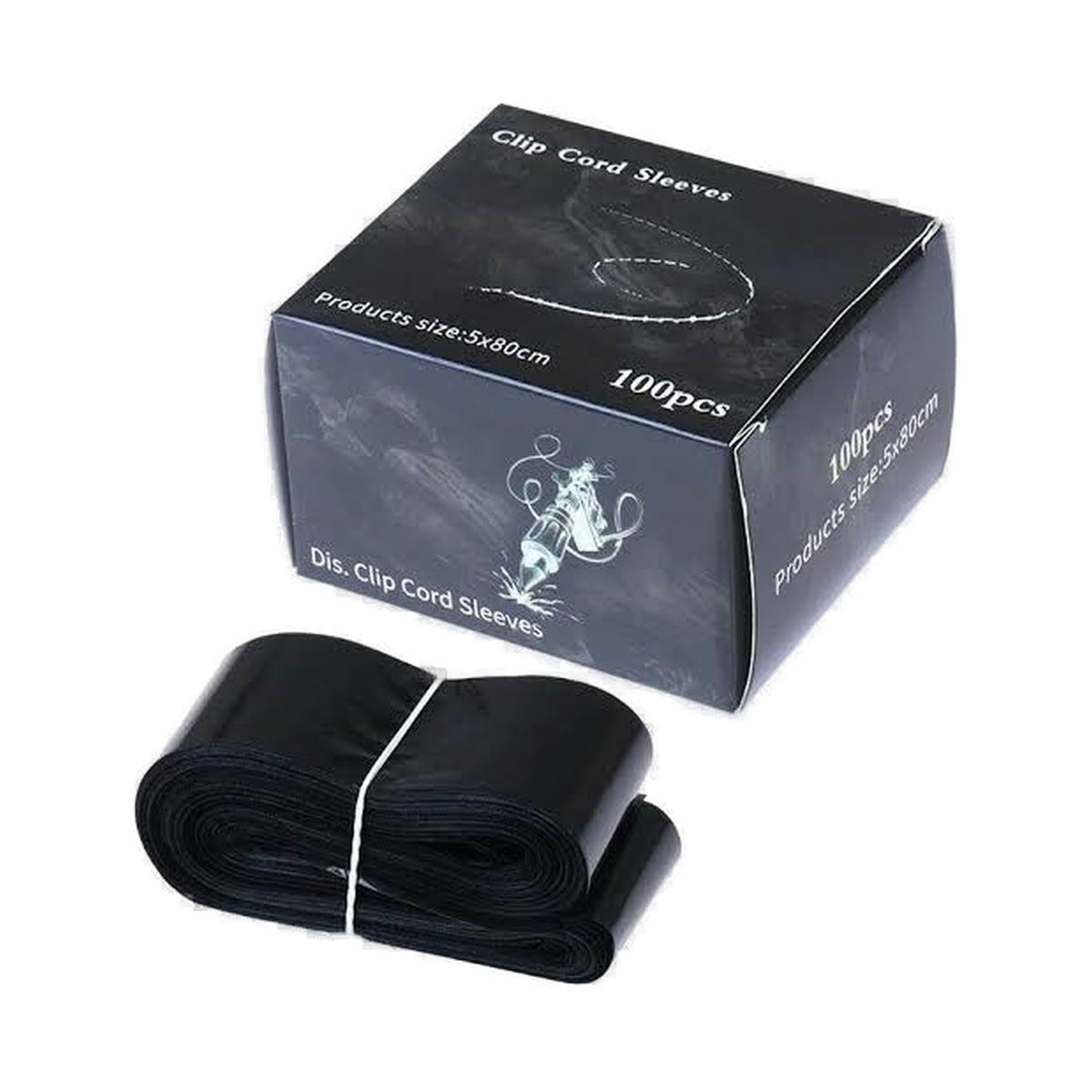 Clip Cord Sleeves – Black 100-Pack