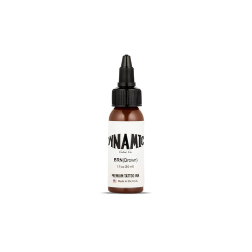 Dynamic Brown tattoo ink bottle with black cap