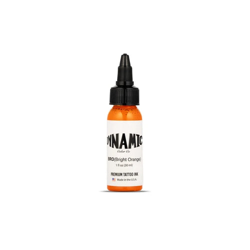Dynamic Bright Orange 30ml tattoo ink bottle with black cap