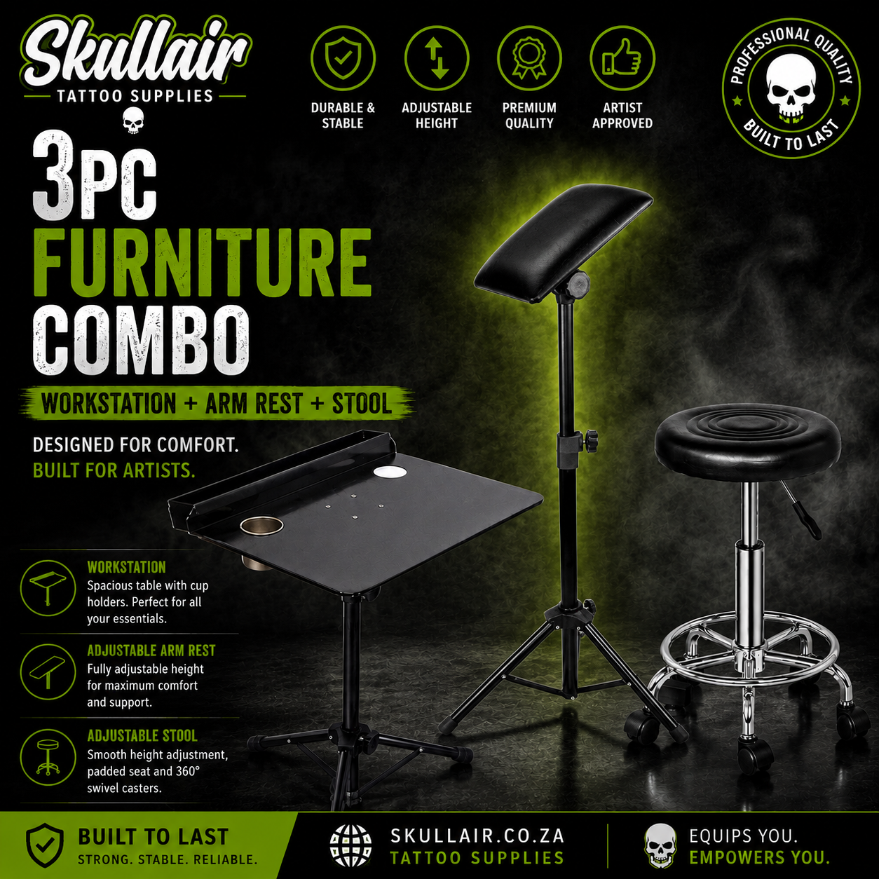 Furniture Combo (Workstation + Stool + Arm Rest)