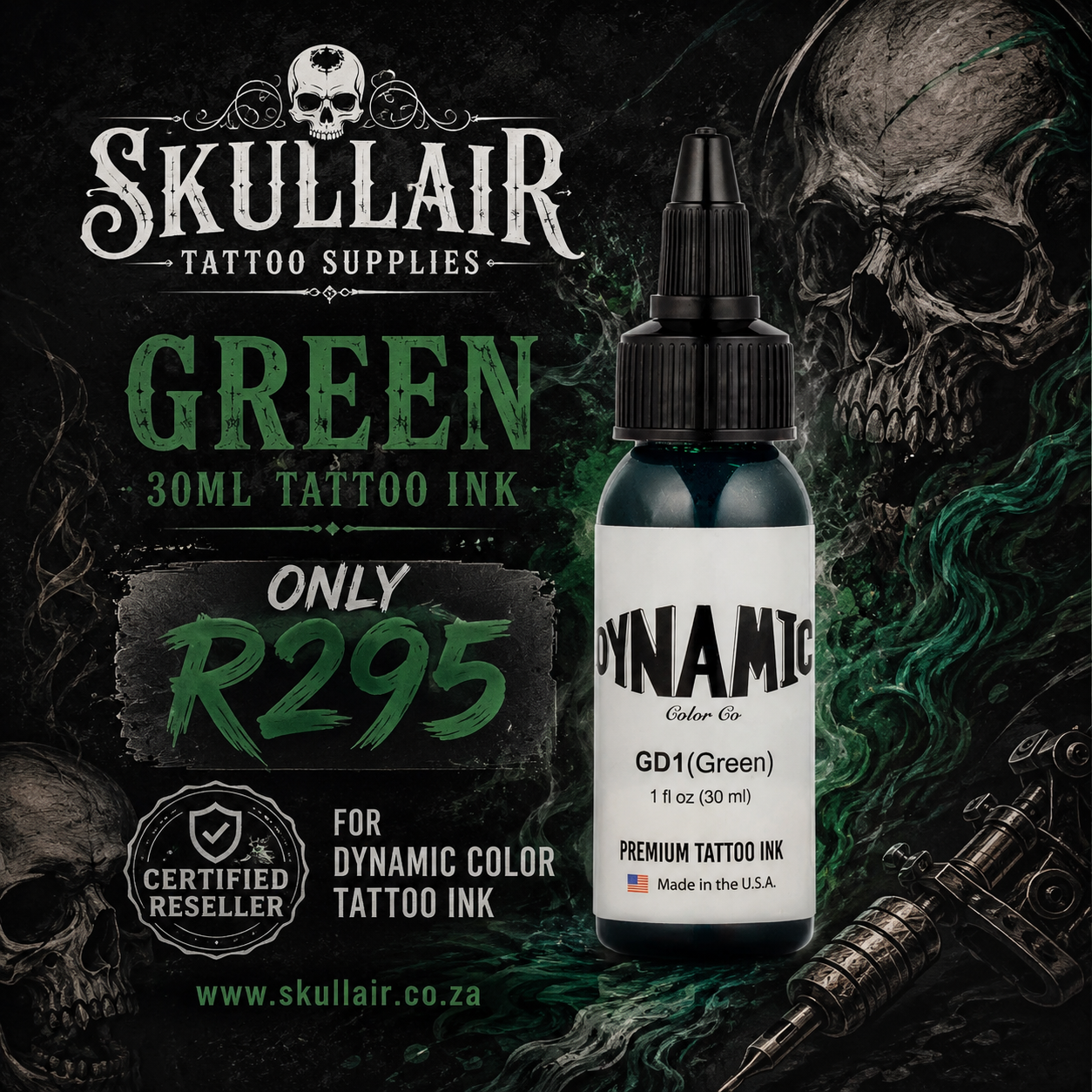 Dynamic Green Tattoo Ink – 30ml (1oz)