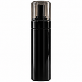 Black foam pump bottle with clear protective cap