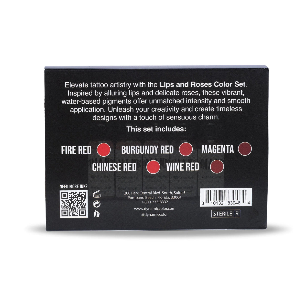 Dynamic Tattoo Ink Lips and Roses 1oz Color Set