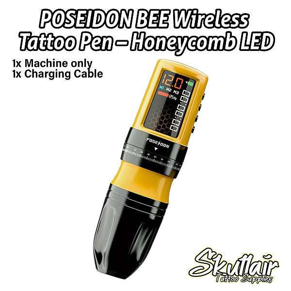 POSEIDON BEE Wireless Tattoo Pen – Honeycomb LED Full Tattoo Kit