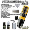 POSEIDON BEE Wireless Tattoo Pen – Honeycomb LED Full Tattoo Kit