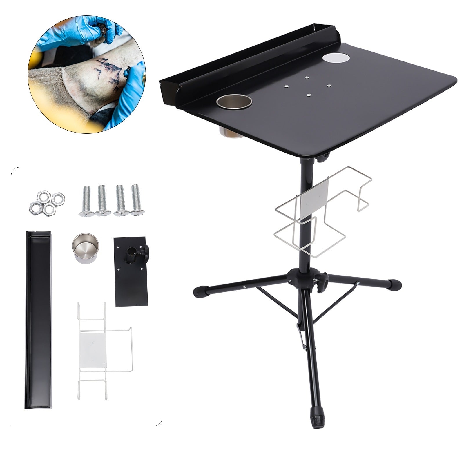 Portable Metal Tattoo Work Station – Tripod Stand
