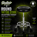 Adjustable Round Stool on Wheels Black or Red
