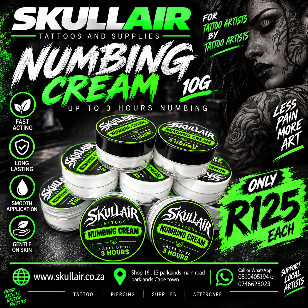 Skullair Numbing Cream 10g – Tattoo Numbing Cream
