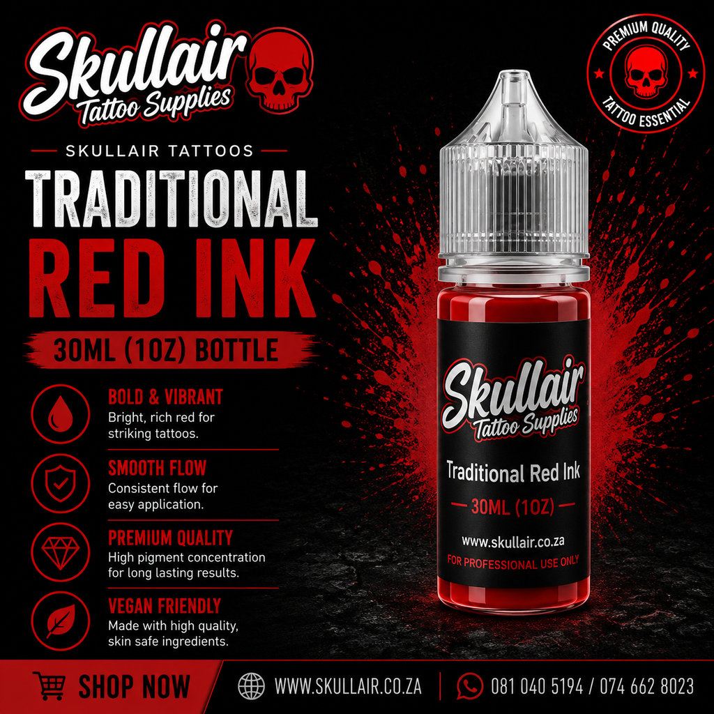 Skullair Traditional Red Tattoo Ink – 30ml (1oz)