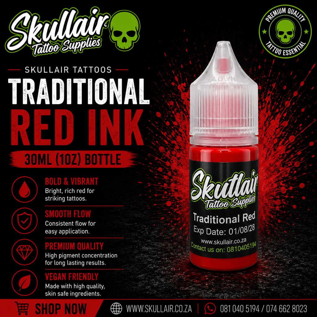 Skullair Traditional Red Tattoo Ink – 30ml (1oz)