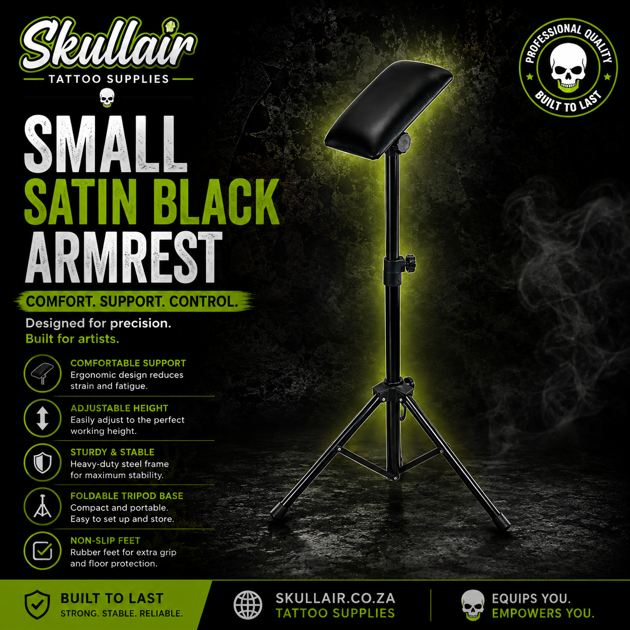 Satin Black Arm Rest Tripod – Small