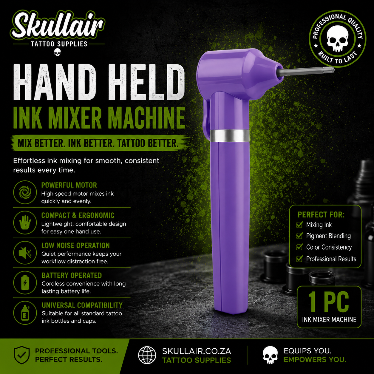 Handheld Battery-Powered Tattoo Ink Mixer Machine