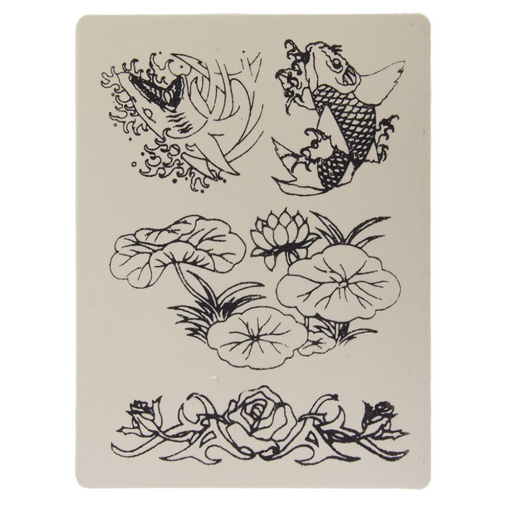 Pre-Printed A5 Tattoo Latex Practice Skin with Stencil 1mm