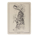 Pre-printed tattoo practice skin with tiger, butterfly and web outlines