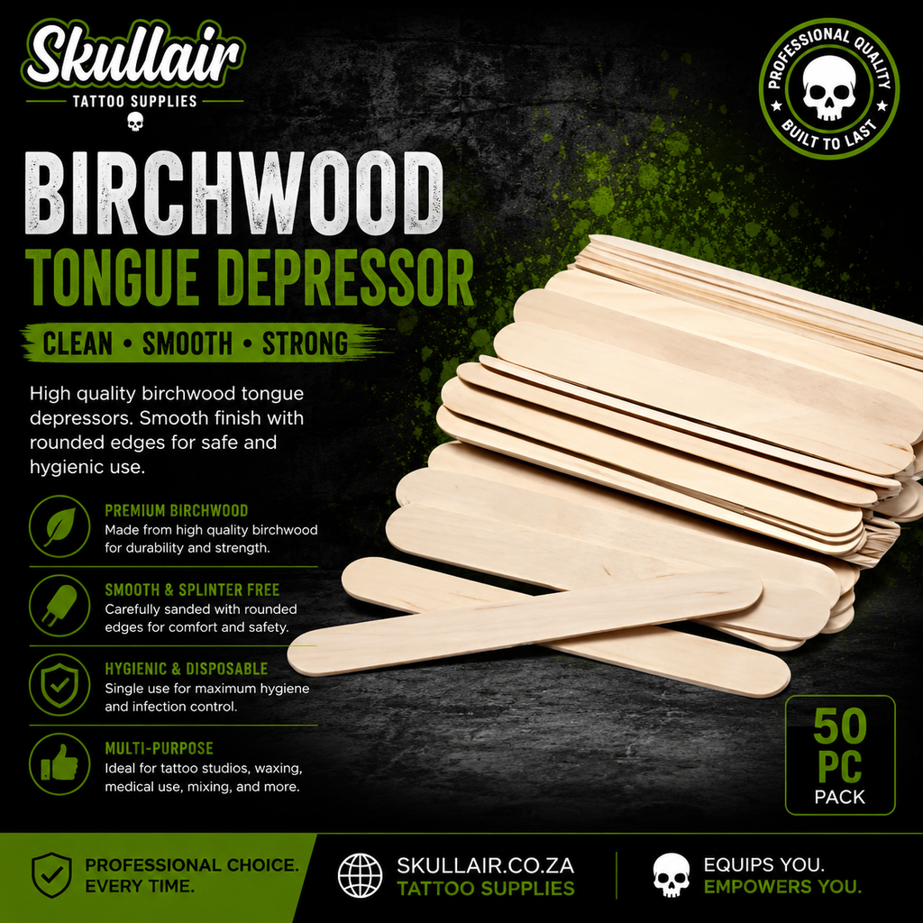 Birchwood Tongue Depressors – 50pc (Tattoo Ink & Cream Applicators)
