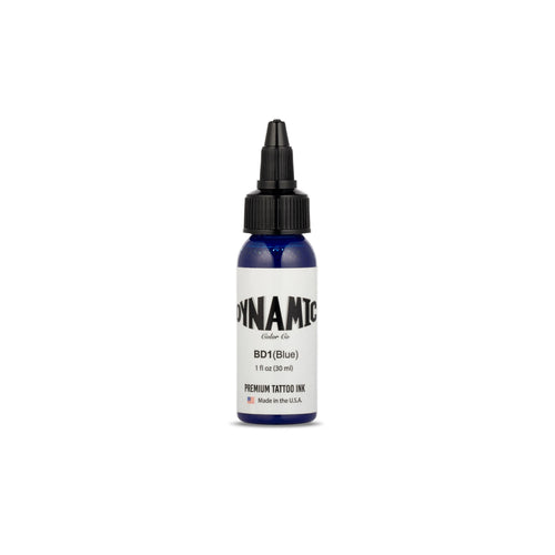 Dynamic Blue tattoo ink bottle with black cap