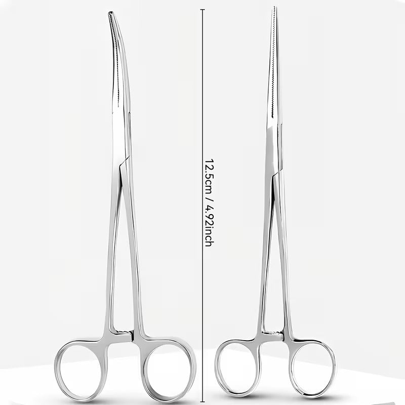 Curved forcep with finger-loop handles and locking ratchet – view 3