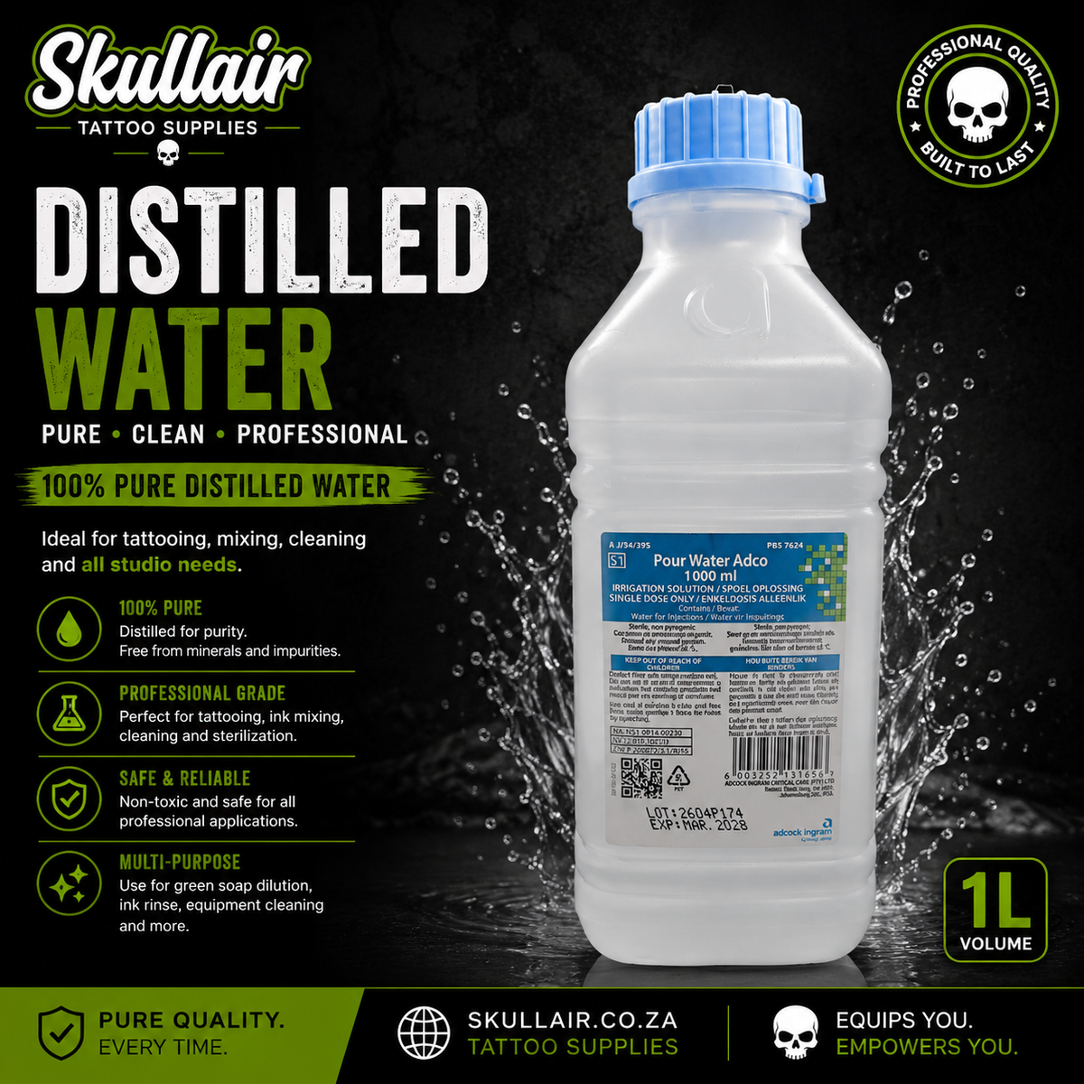 Distilled Water – 1 Liter (Medical Use), product image