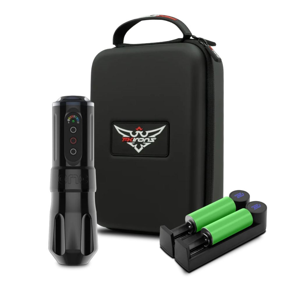 FK Irons One Tattoo Machine with Drop in Battery — Pick Stroke and Color 3.0mm Stealth