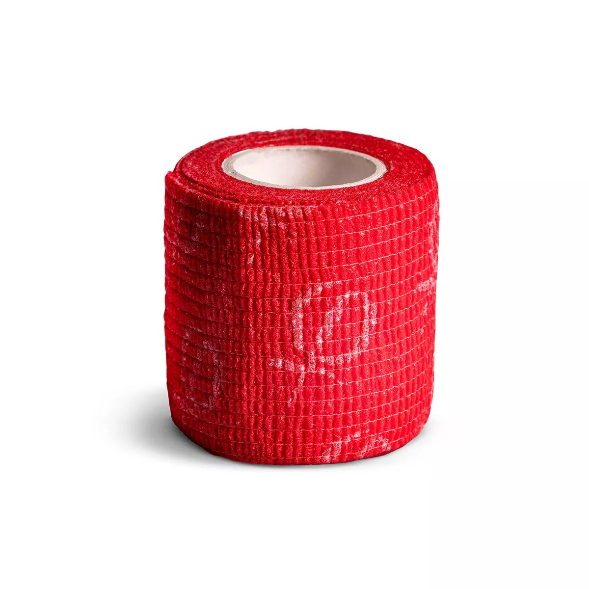 Single red cohesive tattoo grip tape roll