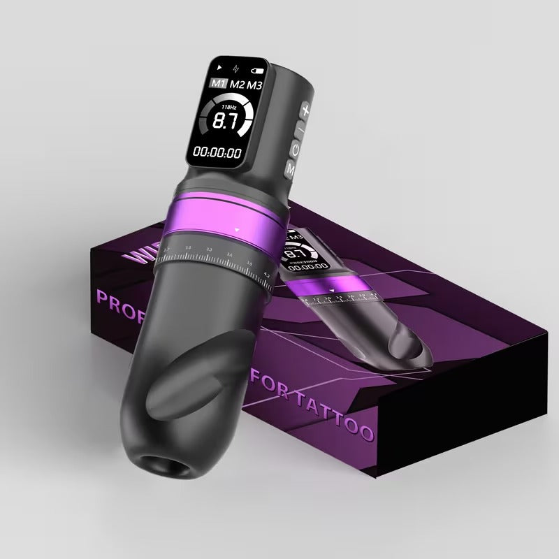 POSEIDON Last Judg Wireless Tattoo Pen – Purple, Adjustable Stroke