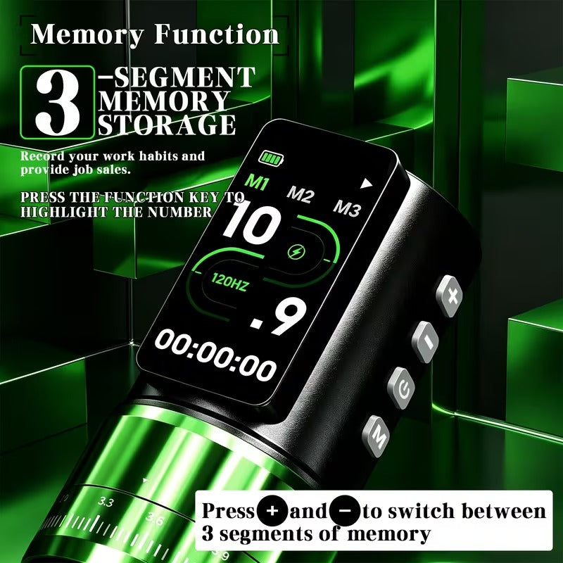 Wireless Tattoo Pen – Green Poseidon HM172