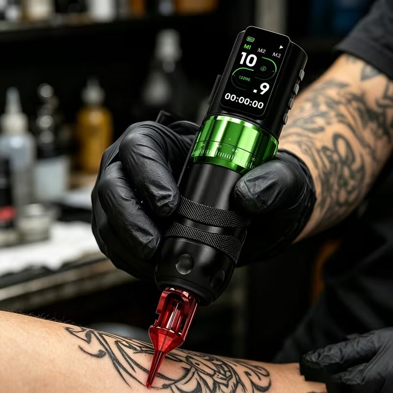 Wireless Tattoo Pen – Green Poseidon HM172