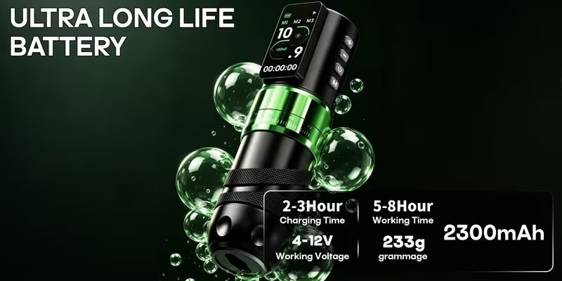 Wireless Tattoo Pen – Green Poseidon HM172