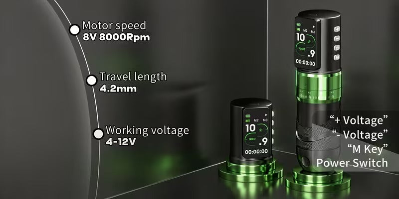 Wireless Tattoo Pen – Green Poseidon HM172