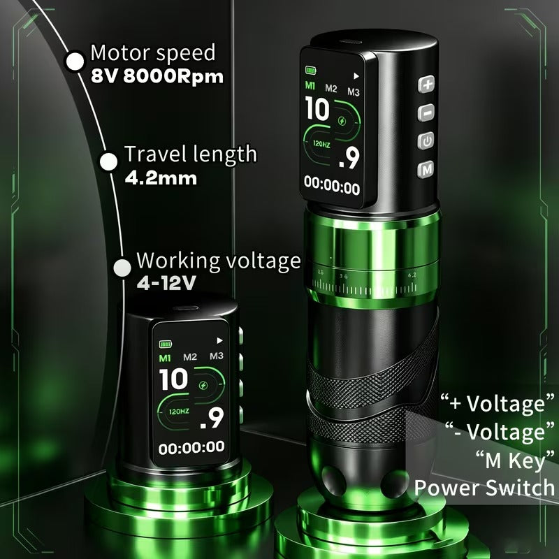 Wireless Tattoo Pen – Green Poseidon HM172
