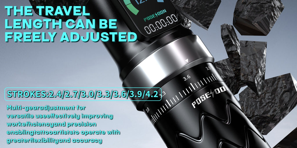 POSEIDON Wireless Tattoo Pen—OLED Display, Smart Memory