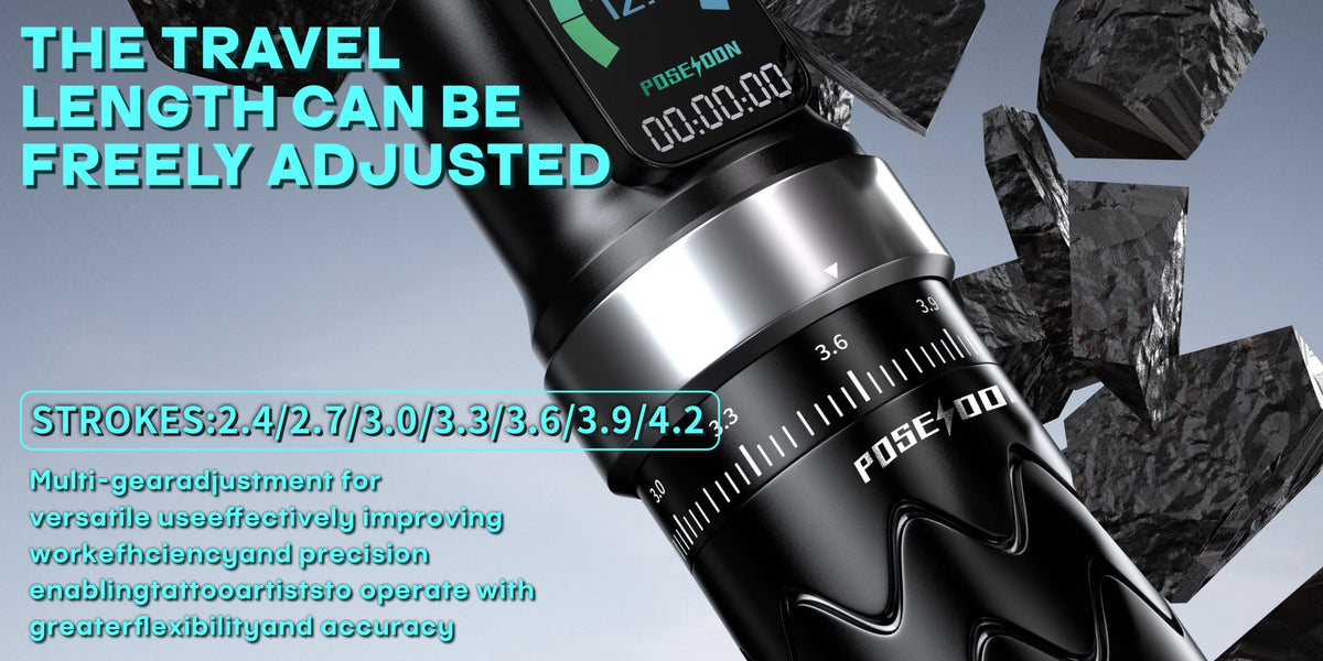 POSEIDON Wireless Tattoo Pen—OLED Display, Smart Memory