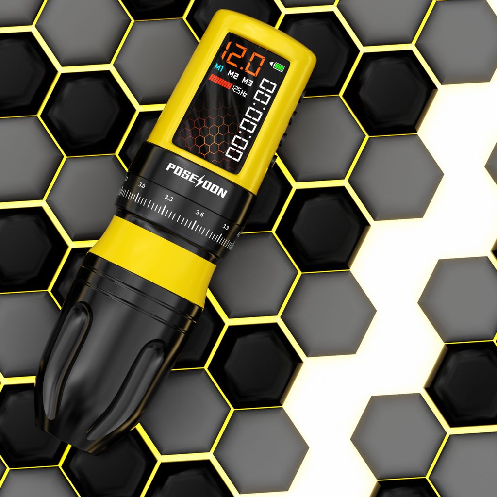 POSEIDON BEE Wireless Tattoo Pen – Honeycomb LED