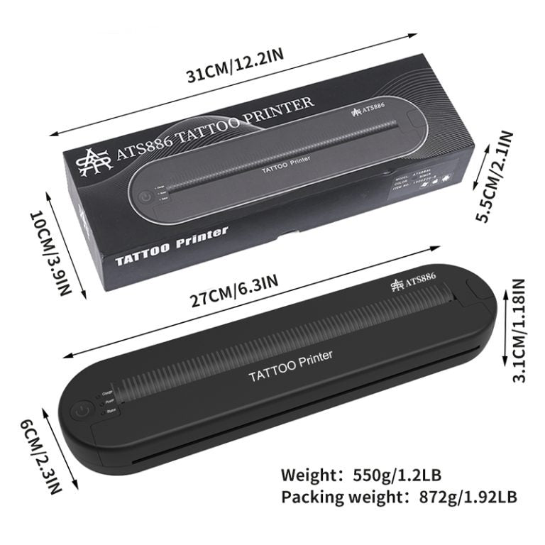 ATS886 Lite Bluetooth Wireless Tattoo Stencil Printer