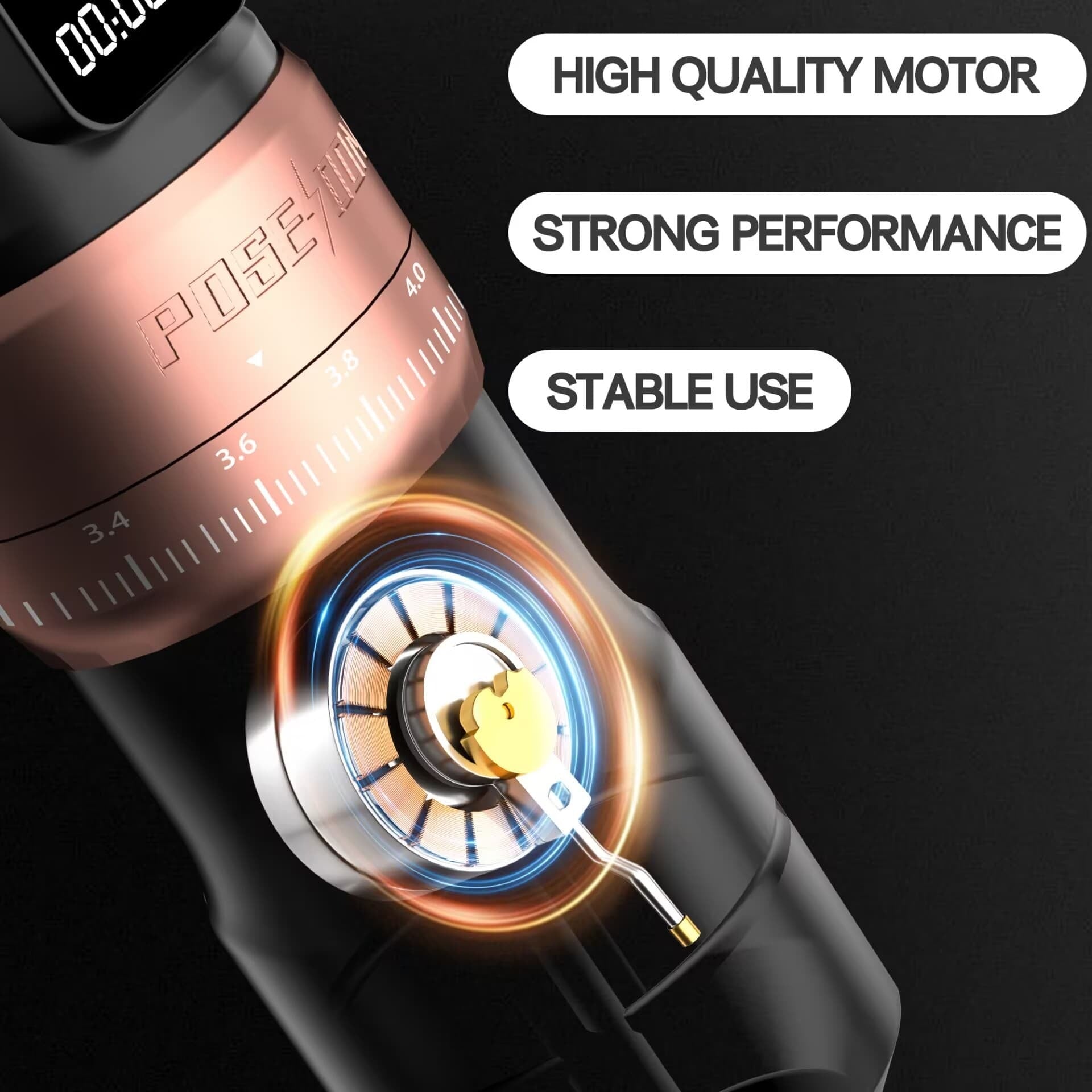 Poseidon Multi-Mode Adjustable Stroke Wireless Tattoo Pen