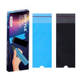 Ofeyle large pen sleeve box beside blue and black protective sleeves