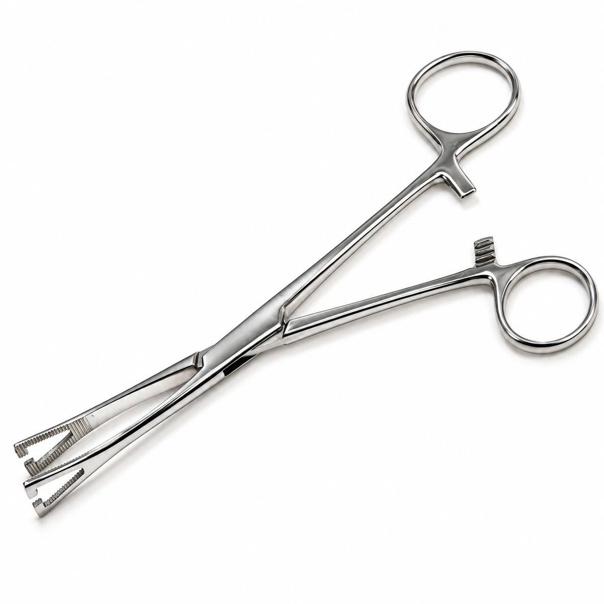 Pennington slotted forceps on a square white background