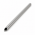Stainless steel piercing receiving tube with 6mm inner diameter on a square white background