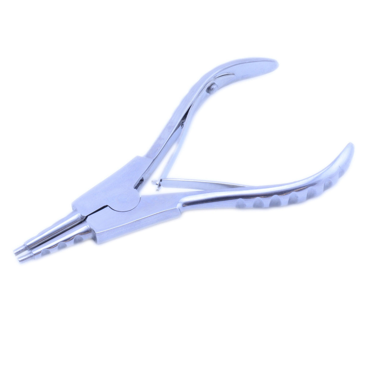 Piercing ring opening pliers with grooved tips – view 2
