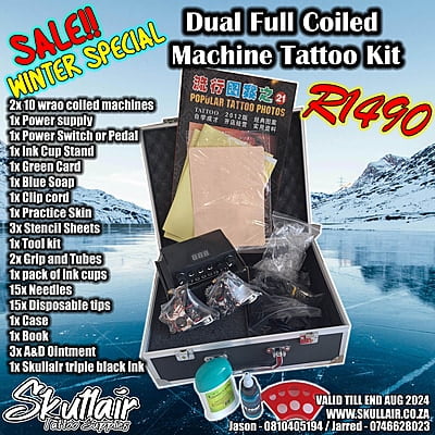 Dual Coiled Machine Tattoo full Kit Special
