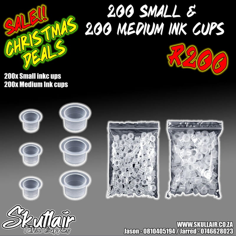 400 Ink Cups (Small 8mm + Medium 11mm ) 400 Ink Cups (Small 8mm + Medium 11mm )