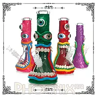Monster Face Beaker Water Pipe + Ice Catcher + Downstem Bong