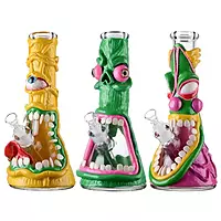 Monster Face Beaker Water Pipe + Ice Catcher + Downstem Bong
