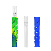 Glass & Silicone One Hitter Pipes Tobacco Smoking Herb Heady Straight Type Pipe Hose 90MM Cigarette Holder Tobacco Glass & Silicone One Hitter Pipes Tobacco Smoking Herb Heady Straight Type Pipe Hose 90MM Cigarette Holder Tobacco