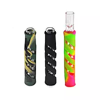 Glass & Silicone One Hitter Pipes Tobacco Smoking Herb Heady Straight Type Pipe Hose 90MM Cigarette Holder Tobacco Glass & Silicone One Hitter Pipes Tobacco Smoking Herb Heady Straight Type Pipe Hose 90MM Cigarette Holder Tobacco